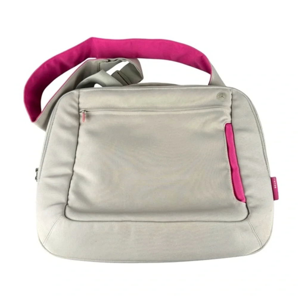 Belkin‎ Laptop Shoulder Bag Messenger Bag Gray Pink Accents Cute Design15